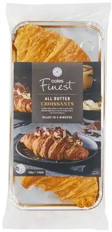 Coles Coles Finest All Butter Croissants 2 Pack 180g offer