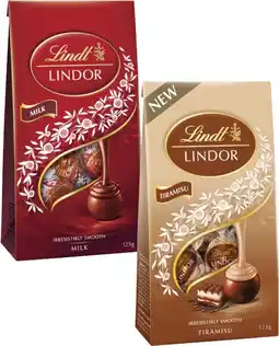 Coles Lindt Lindor Bag 123g-125g offer