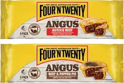 Coles Four'N Twenty Angus Meat Pies 4 Pack 700g offer