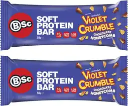 Coles BSc Bodyscience Violet Crumble Soft Protein Bar 55g offer