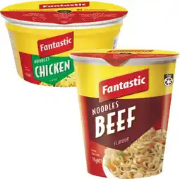 Coles Fantastic Noodle Cup or Bowl 70g-85g offer