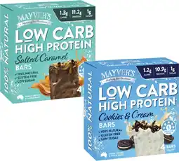 Coles Mayver's Low Carb High Protein Bars 128g offer