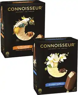 Coles Connoisseur Ice Cream Sticks 4 Pack-6 Pack 360mL-400mL offer