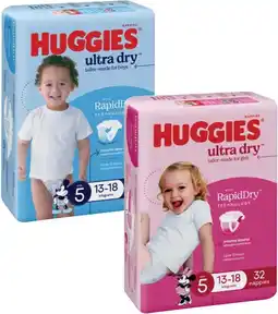 Coles Huggies Ultra Dry Bulk Nappies 30 Pack-54 Pack offer