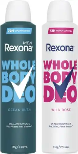 Coles Rexona Whole Body Deodorant 230mL offer