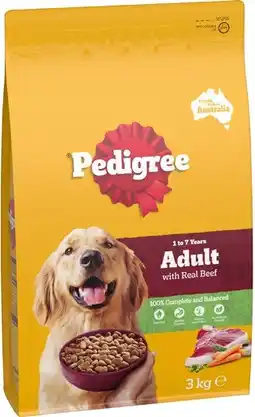 Coles Pedigree Dry Dog Food 2.5kg-3kg offer