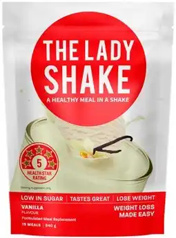 Amcal Pharmacies The Lady Shake Vanilla Flavour 840g offer