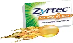 Amcal Pharmacies Zyrtec Liquid Capsules 10mg 10 Pack offer