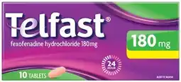 Amcal Pharmacies Telfast Hayfever Allergy Relief 180mg 10 Tablets offer