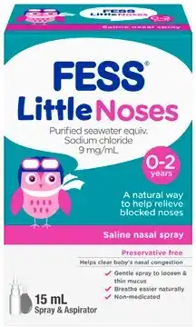 Amcal Pharmacies Fess Little Noses Aspirator & Saline Spray 15mL offer