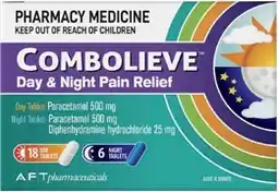 Amcal Pharmacies Combolieve Day & Night Pain Relief 24 Tablets offer