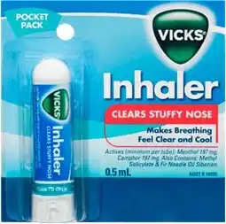 Amcal Pharmacies Vicks Inhaler Pocket Pack 0.5mL offer