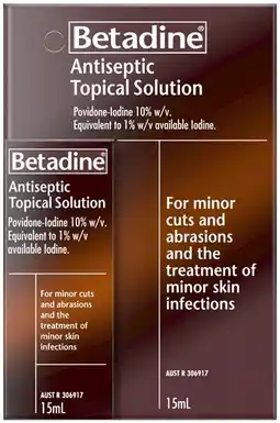 Amcal Pharmacies Betadine Antiseptic Topical Solution 15mL offer