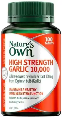 Amcal Pharmacies Nature’s Own High Strength Garlic 10,000 100 Tablets offer