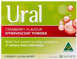 Amcal Pharmacies Ural Effervescent Powder Cranberry Flavour 28 Sachets offer