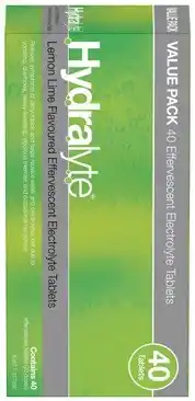 Amcal Pharmacies Hydralyte Effervescent Electrolyte Tablets Lemon Lime Flavour 40 Pack offer