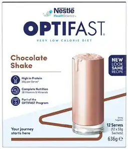 Amcal Pharmacies Optifast VLCD Shake Chocolate Flavour 12 x 53g Sachets offer