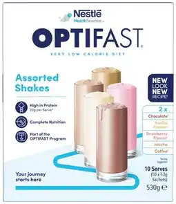 Amcal Pharmacies Optifast VLCD Shake Assorted Flavour Pack 10 x 53g Sachets offer