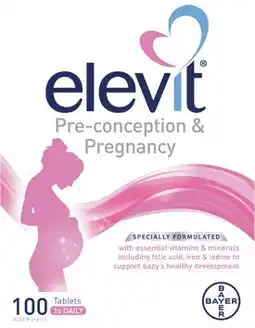 Amcal Pharmacies Elevit Pre-Conception & Pregnancy Multivitamin 100 Tablets offer