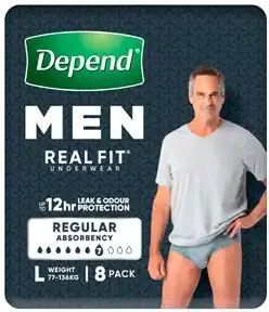Amcal Pharmacies Depend Men Real Fit Underwear Large 8 Pack offer