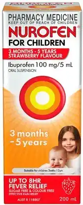 Amcal Pharmacies Nurofen For Children 3 Months-5 Years Strawberry Flavour 200mL offer