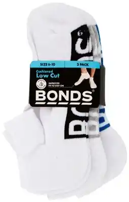 IGA Bonds Men’s Low Cut Socks 3 Pack Selected Varieties offer