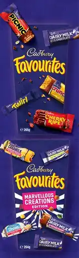 IGA Cadbury Favourites 264β265g Selected Varieties offer