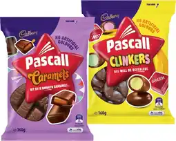 IGA Pascall Chocolate Share Bag 120β185g or Cadbury Bitesize 130β150g Selected Varieties offer