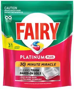 IGA Fairy Platinum Plus Lemon Dishwashing Tablets 31 Pack offer