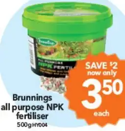 Cheap as Chips Brunnings all purpose NPK fertiliser offer
