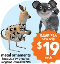 Cheap as Chips Metal ornaments koala offer