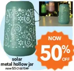 Cheap as Chips Solar metal hollow jar offer