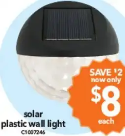 Cheap as Chips Solar plastic wall light offer
