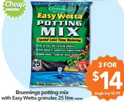 Cheap as Chips Brunnings potting mix offer