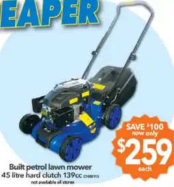 Cheap as Chips Built petrol lawn mower offer
