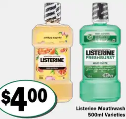 Friendly Grocer Listerine Mouthwash offer