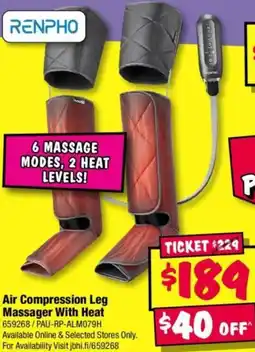 JB Hi-Fi Air Compression Leg Massager With Heat offer