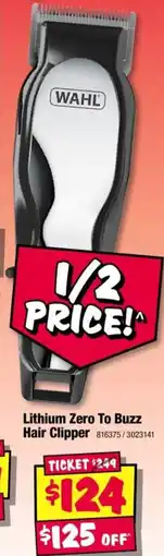 JB Hi-Fi Lithium Zero To Buzz Hair Clipper offer