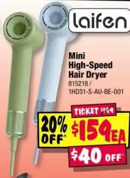 JB Hi-Fi Mini High-Speed Hair Dryer offer