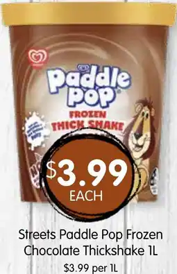 Spudshed Streets Paddle Pop Frozen Chocolate Thickshake offer