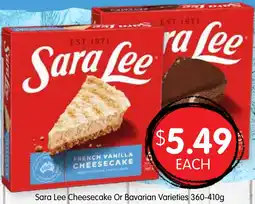 Spudshed Sara Lee Cheesecake Or Bavarian Varieties offer