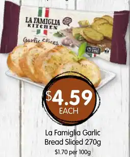 Spudshed La Famiglia Garlic Bread Sliced offer
