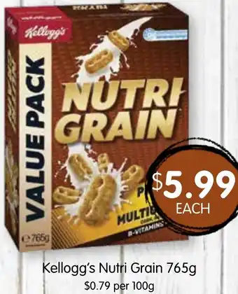 Spudshed Kellogg's Nutri Grain offer
