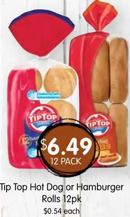 Spudshed Tip Top Hot Dog or Hamburger Rolls offer
