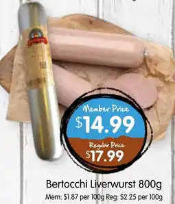 Spudshed Bertocchi Liverwurst offer