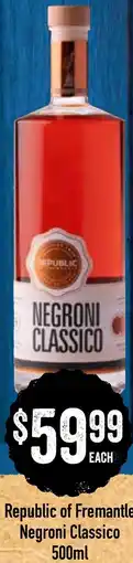 Spudshed Republic of Fremantle Negroni Classico offer