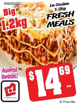 Farmer Jack's La cucina fresh meals offer