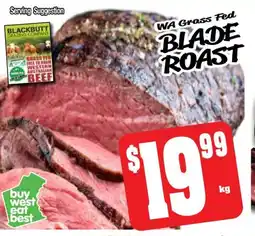 Farmer Jack's Wa grass fed blade roast offer