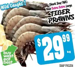 Farmer Jack's Shark Bay Tiger prawns offer