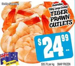 Farmer Jack's Australian tiger prawn cutlets offer